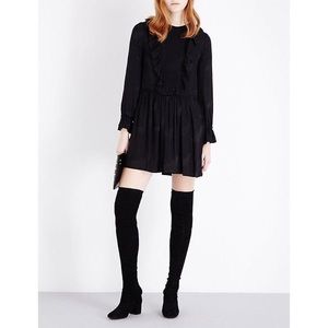 Sandro Womens Black Cruise Crane Printed Dress b3b